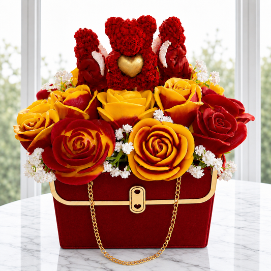 Bear & Angels - Luxury Flower Bouquet (Handcrafted Upon Order)